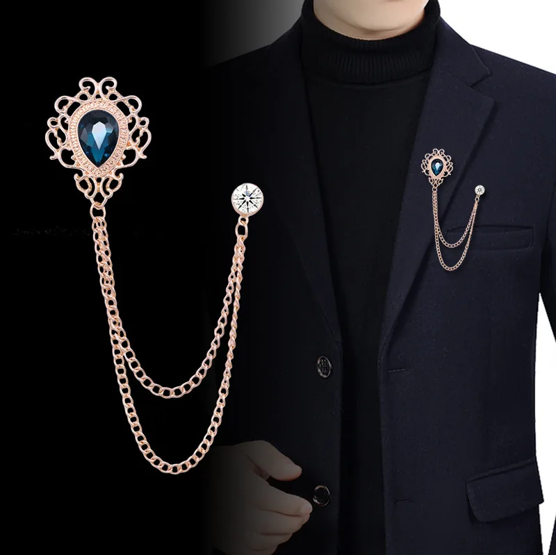Vintage Fashion Accessories - Nuovo vintage nappa catena strass spilla