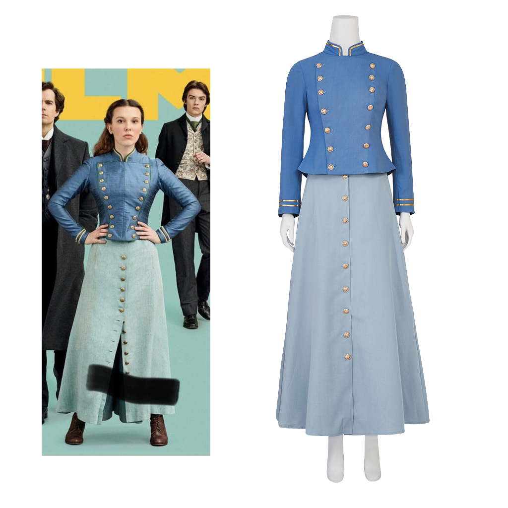 Vintage Fashion Dress - Film Cosplay Enola Holmes 2 Costume