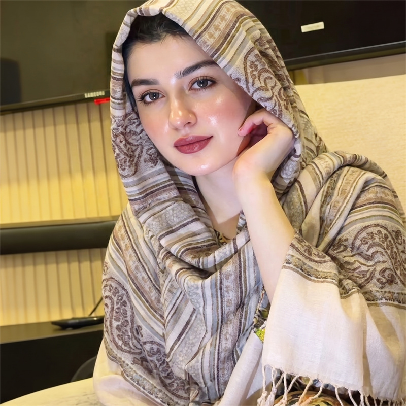 Vintage Women Fashion - Hijab Vintage con Stampa Paisley, Sciarpa