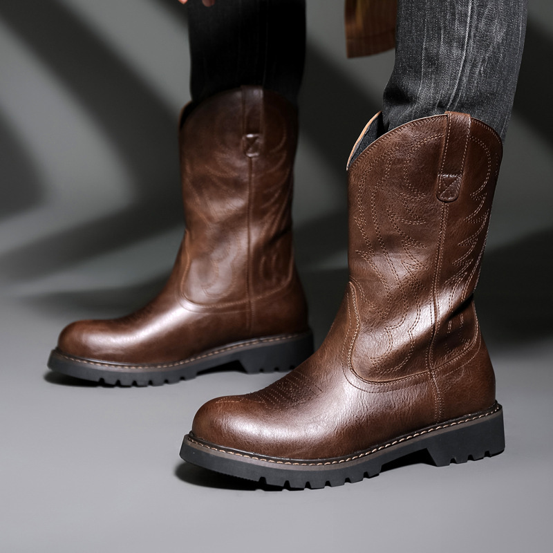 Vintage Fashion Boots - Stivali da cowboy da uomo di