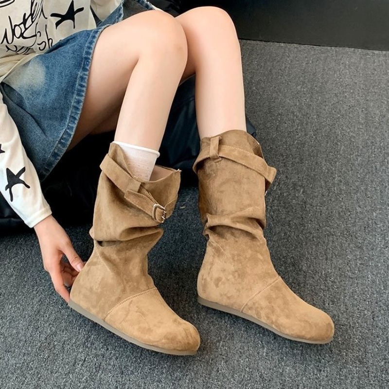 Vintage Fashion Boots - Stivali da Donna in Camoscio a