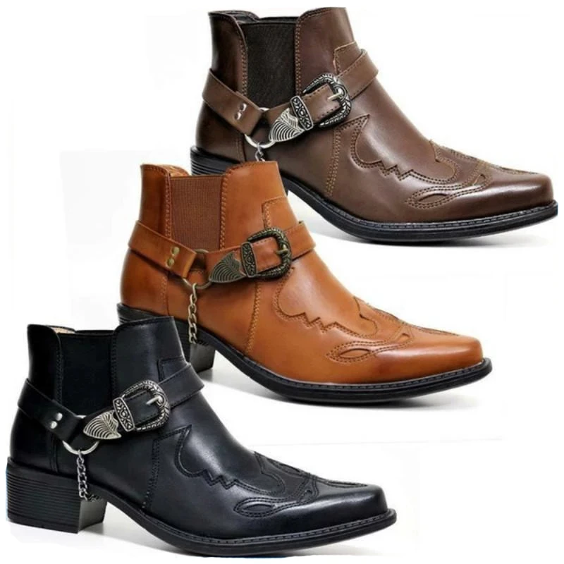 Vintage Fashion Streetwear - Stivali da Cowboy Vintage da Uomo