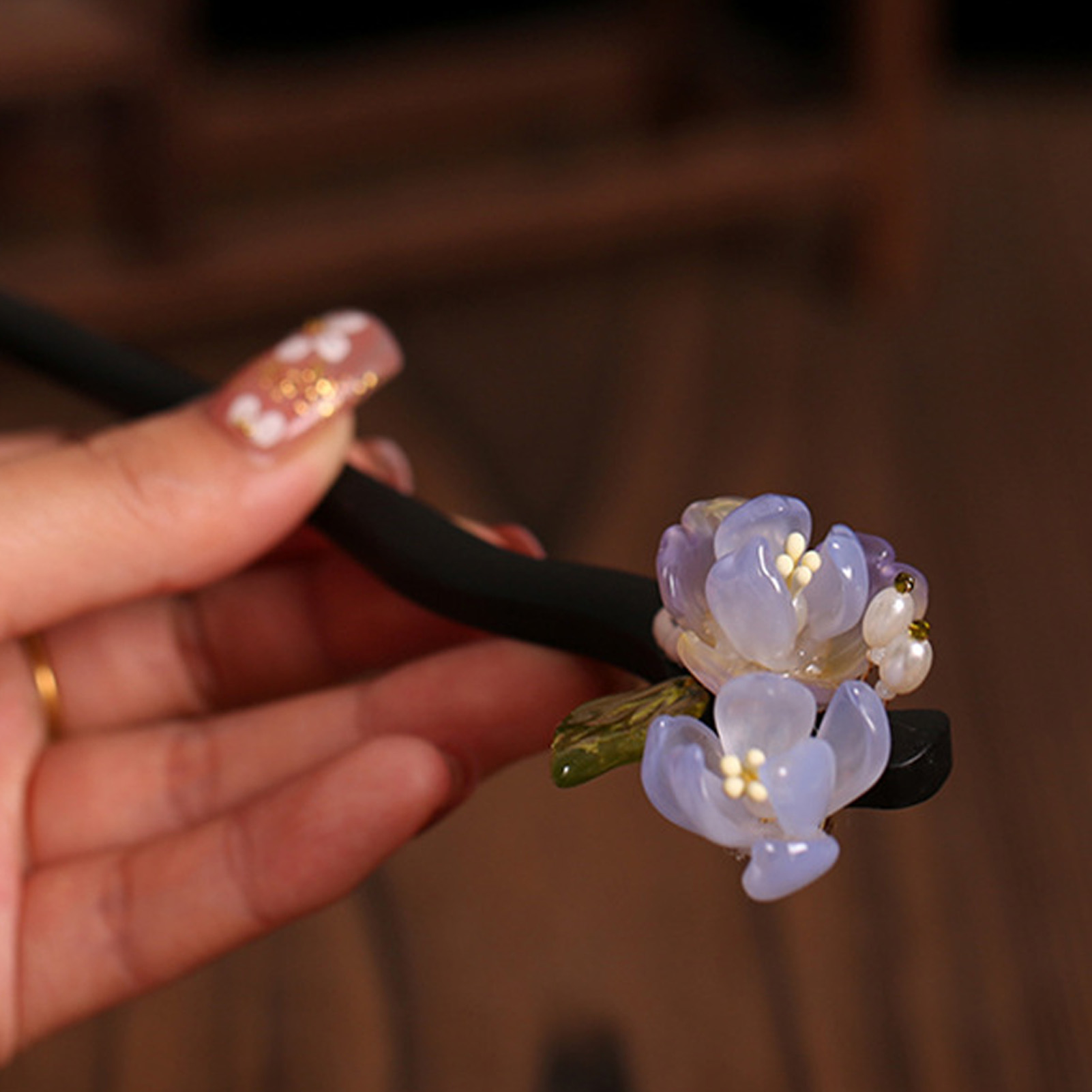 Vintage Fashion Accessories - Fermaglio per capelli vintage in legno