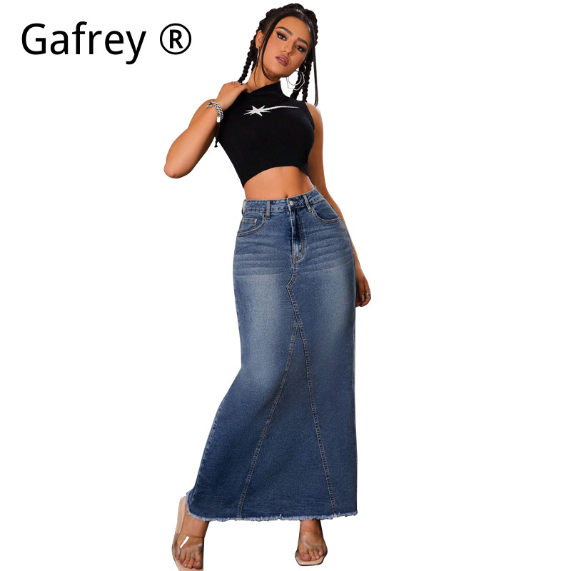 Gonna midi in denim da donna a - Vintage Fashion Streetwear recensione e prezzo