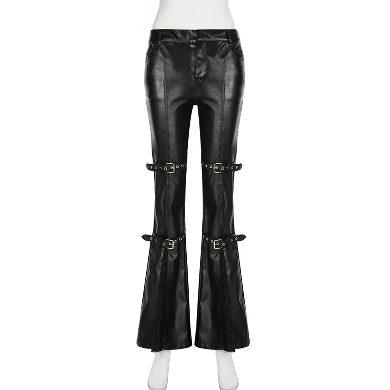 Pantaloni svasati in pelle PU  - Vintage Fashion Streetwear recensione e prezzo